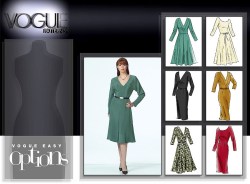 8147 VOG EZ V-ROUND NECK ST-FLARE DRESS, BELT PATTERN 6-10,18-22